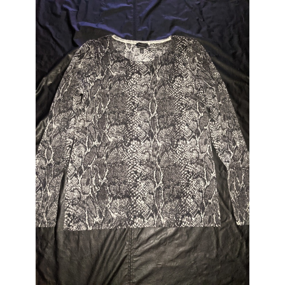 Talbot's Merino‎ Wool Sweater Snakeprint Size XS Extra Smalll 100% Merino Wool
